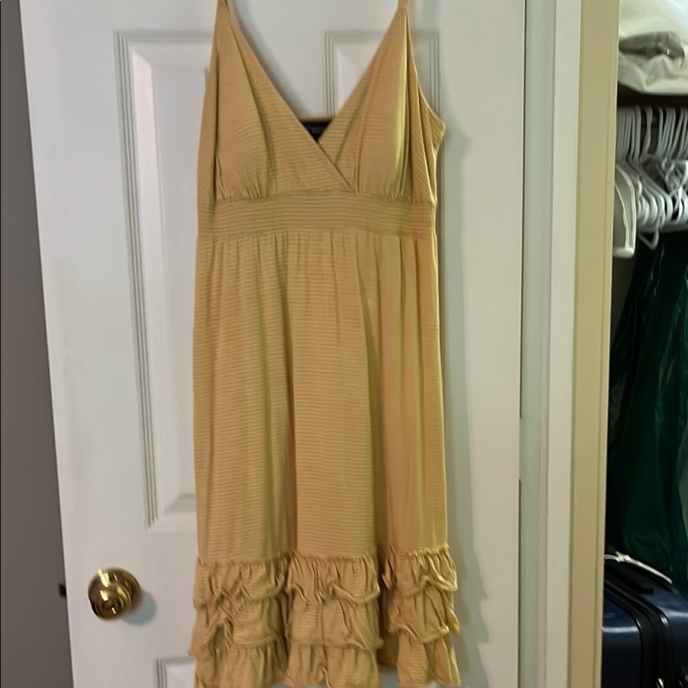 Yellow Sleeveless Dress with Ruffle Hem